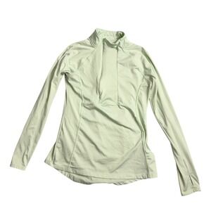 Athletic Works‎ Women's Medium Light Green Quarter Zip Long Sleeve Athletic Top